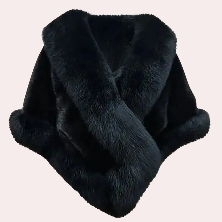 Warm Fur Scarf for Women - Elin-Black-The Livary