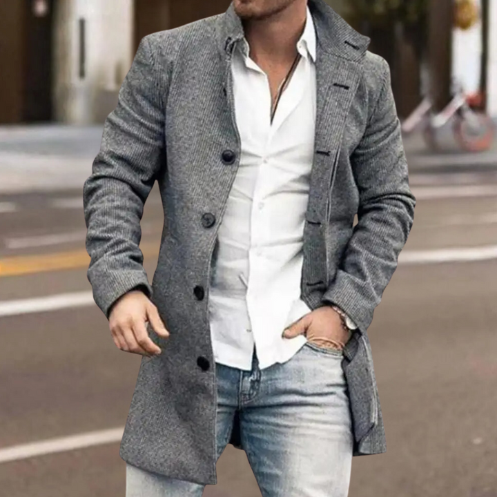 Trendy Classic Men's Coat - Matthis-Grey-S-The Livary