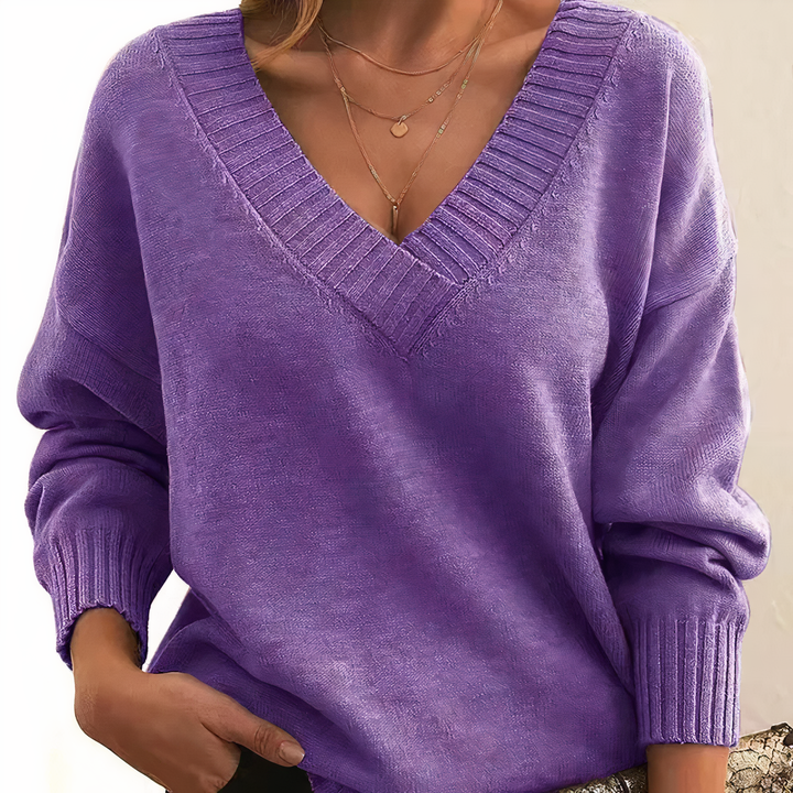 Luxury Cashmere Sweater - Isabella-Purple-S-The Livary
