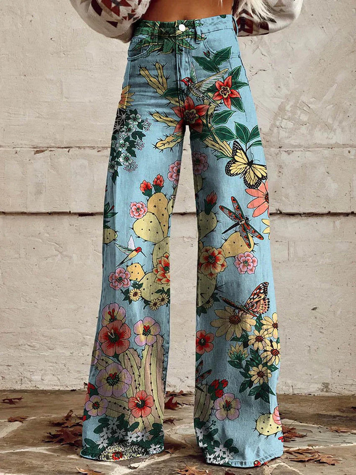 Lightweight Long Ladies Trousers - Lina-Blue Forest-S-The Livary