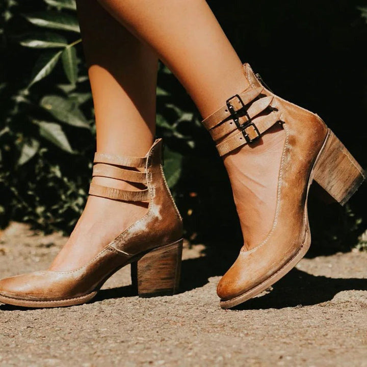 Comfortable & stylish women's leather shoes with non-slip sole – Amalia-Brown-2.5-The Livary