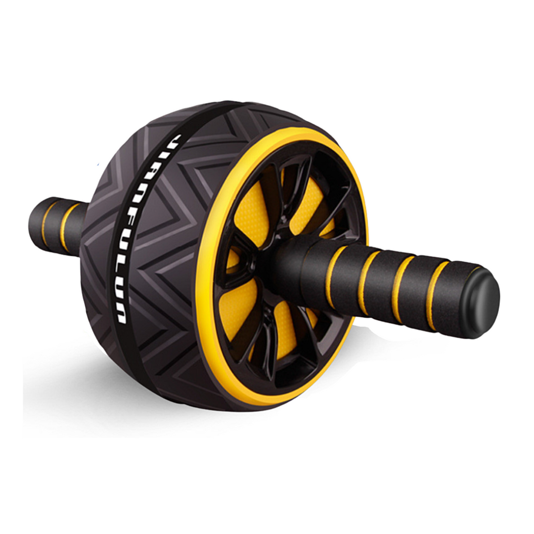 Ab Roller with Wide Wheels - CoreX-Black/Yellow-The Livary