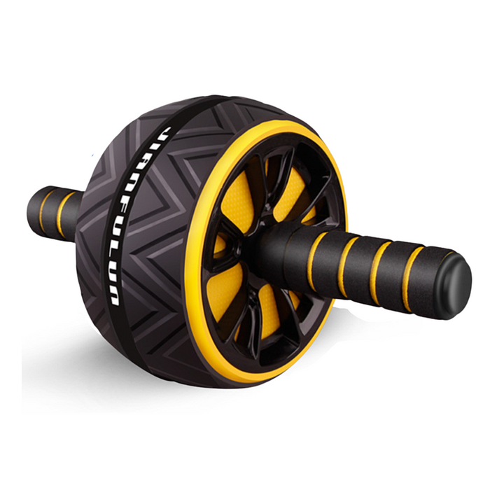 Ab Roller with Wide Wheels - CoreX-Black/Yellow-The Livary