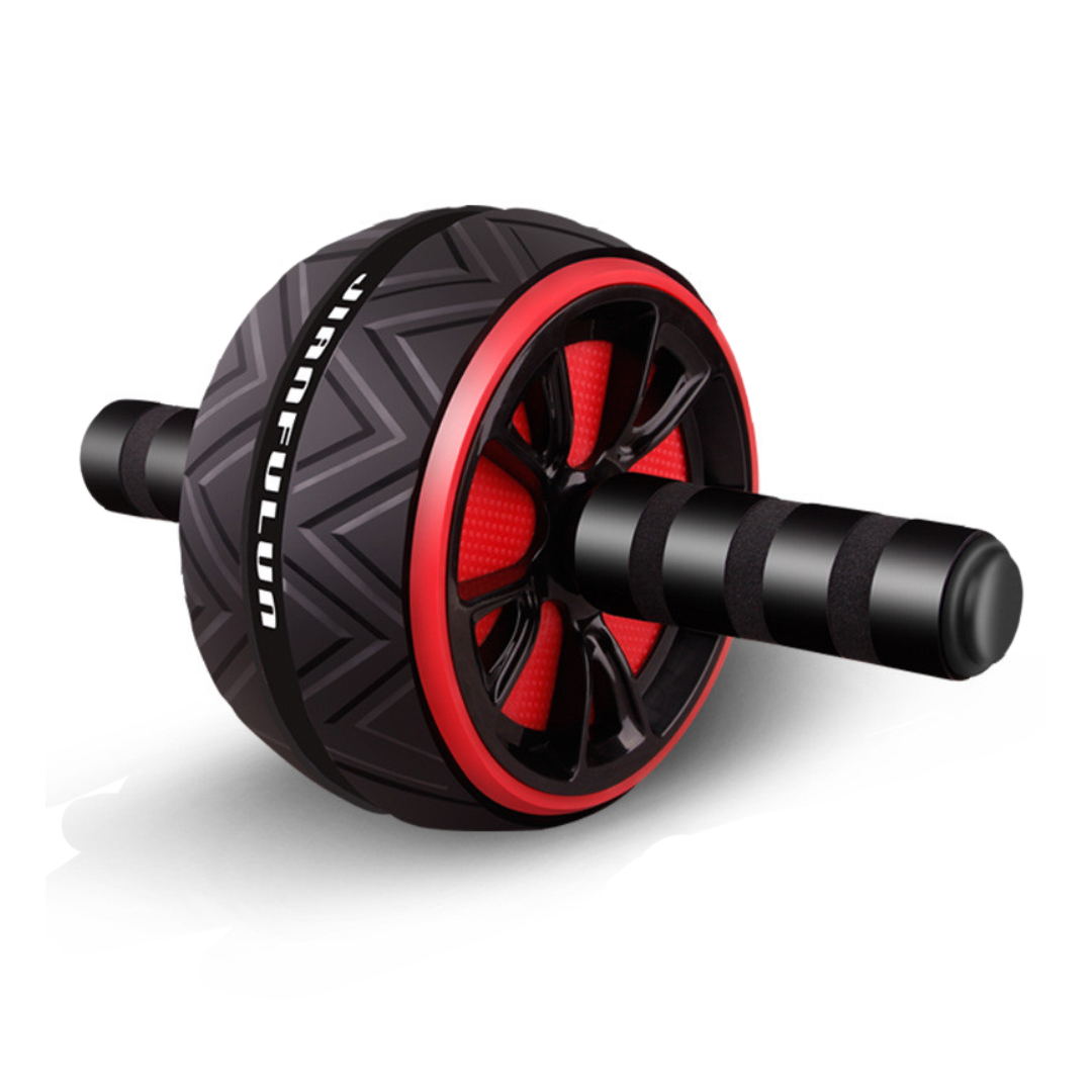 Ab Roller with Wide Wheels - CoreX-Black/Red-The Livary