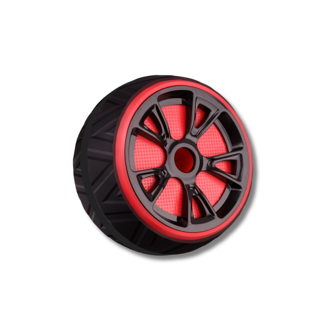 Ab Roller with Wide Wheels - CoreX-Black/Red-The Livary
