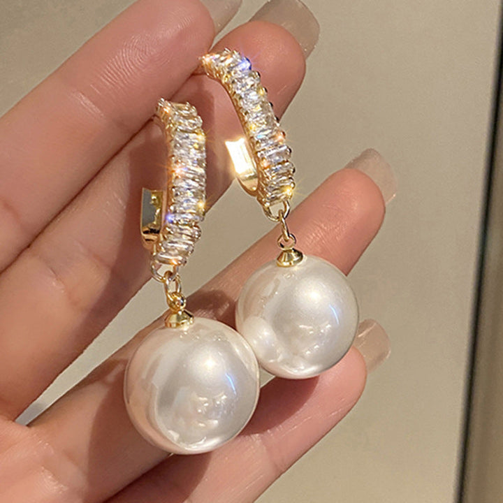 Luxury Earrings with Pearls and Zirconia - Amara-Blue-The Livary