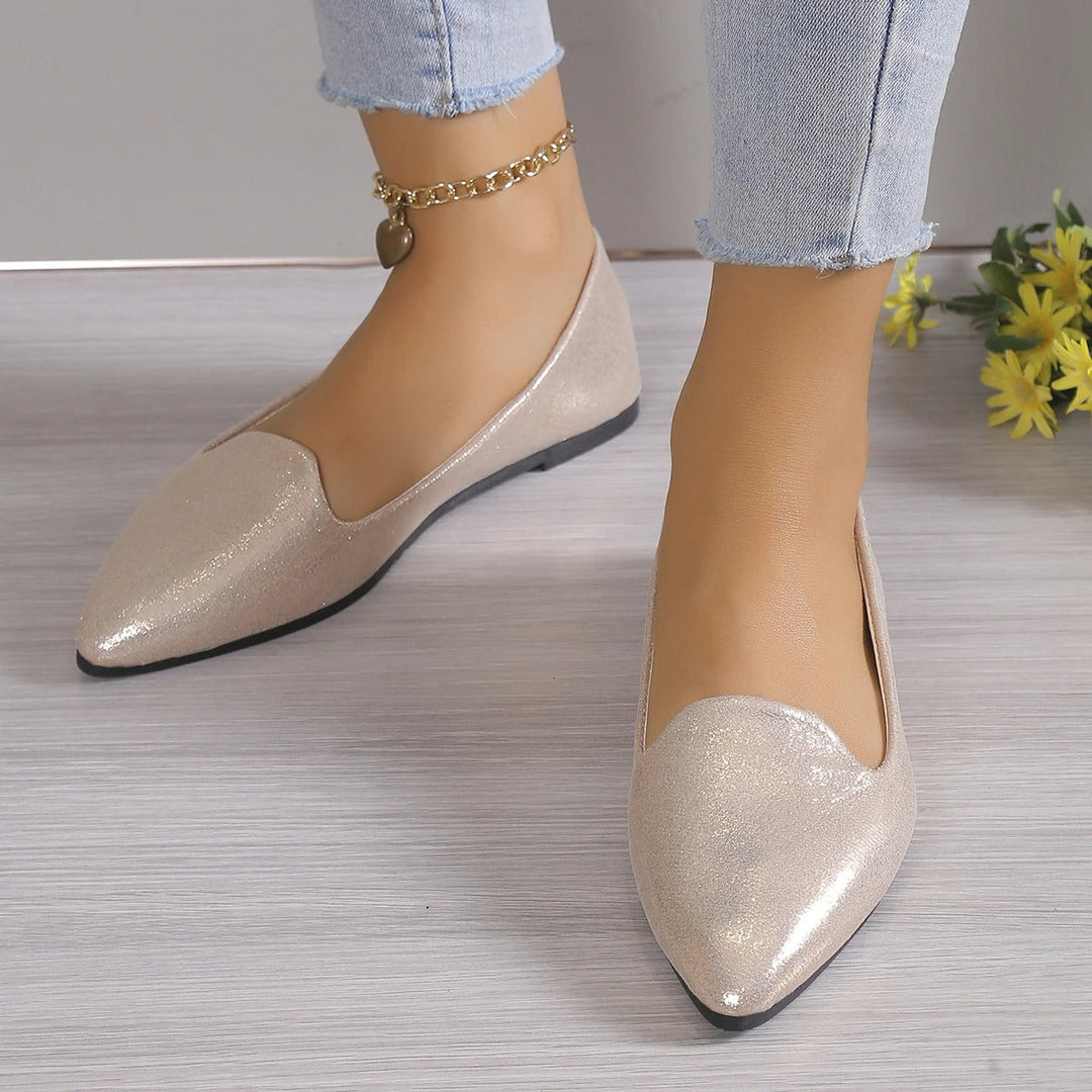Elegant lace ballerinas with stretch - Vivienne-Gold-3-The Livary