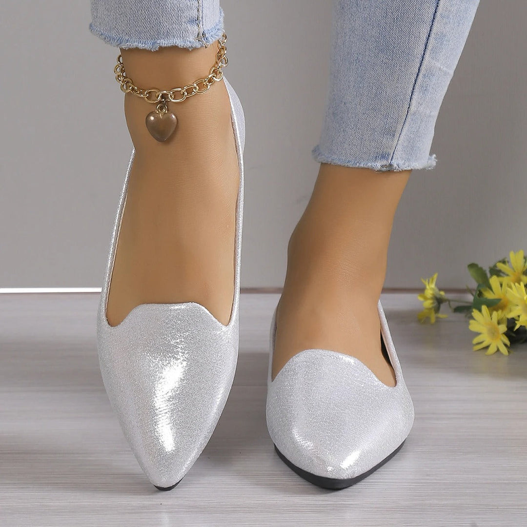 Elegant lace ballerinas with stretch - Vivienne-Silver-3-The Livary