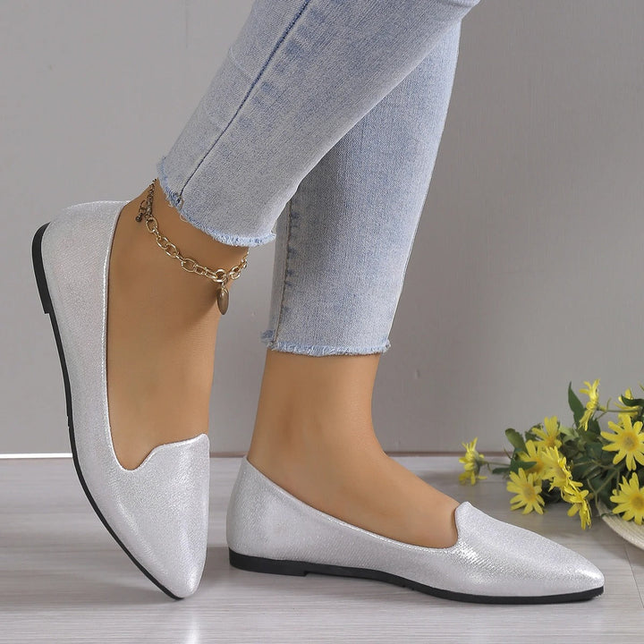 Elegant lace ballerinas with stretch - Vivienne-Gold-3-The Livary