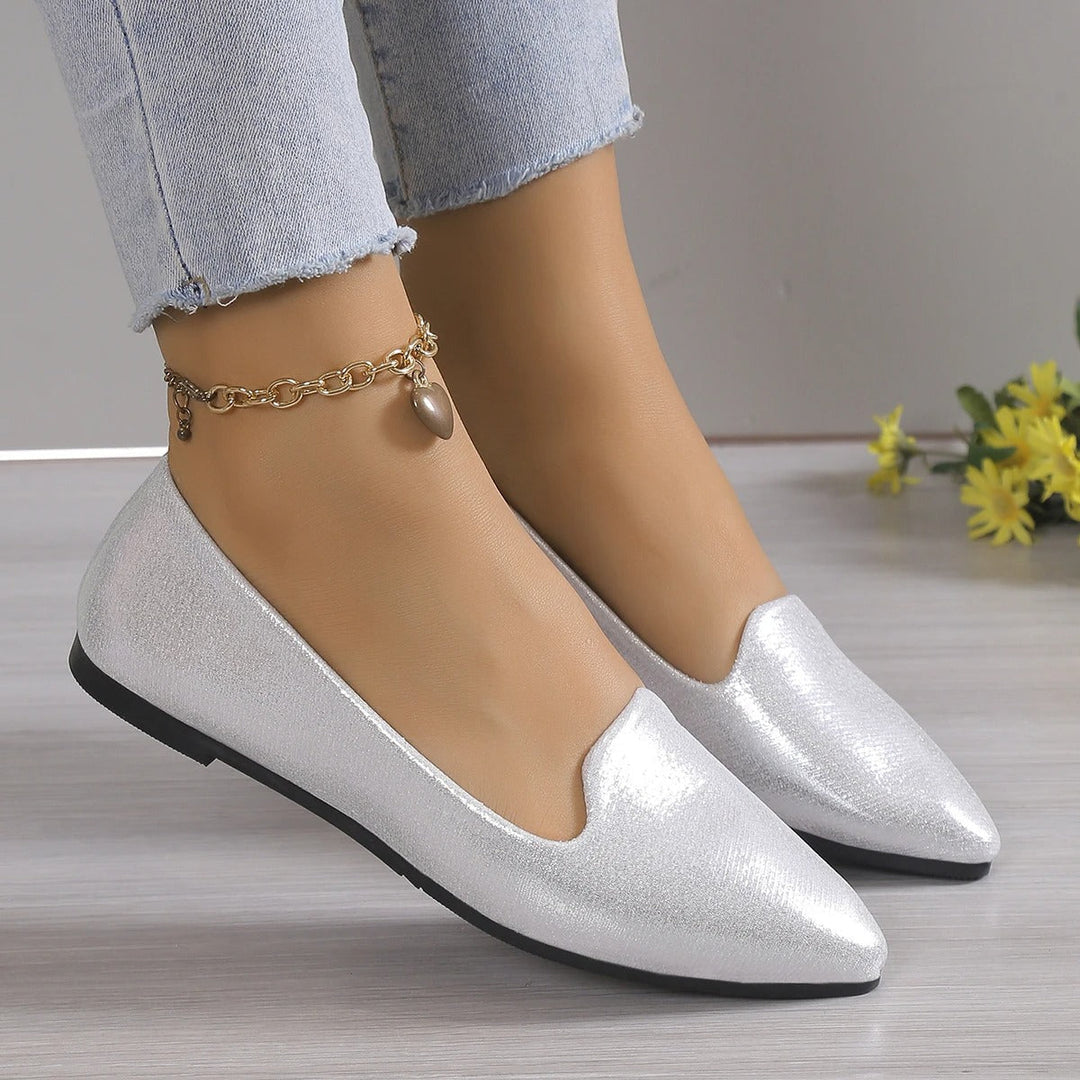 Elegant lace ballerinas with stretch - Vivienne-Gold-3-The Livary