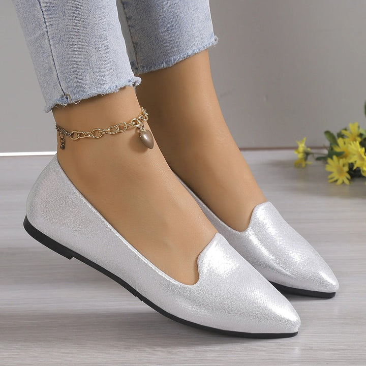 Elegant lace ballerinas with stretch - Vivienne-Gold-3-The Livary