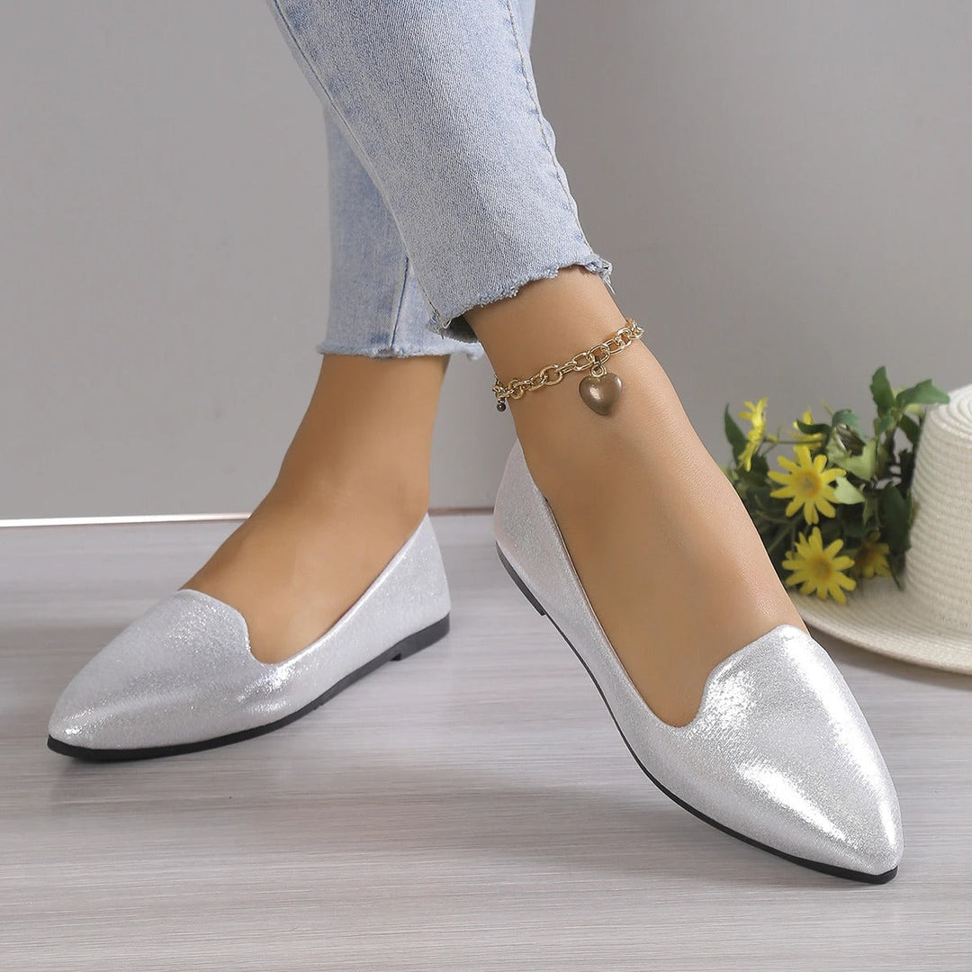Elegant lace ballerinas with stretch - Vivienne-Gold-3-The Livary