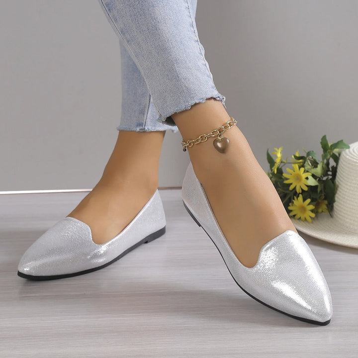 Elegant lace ballerinas with stretch - Vivienne-Gold-3-The Livary