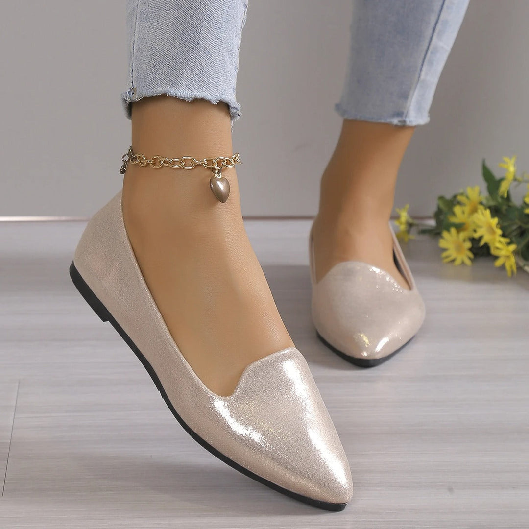 Elegant lace ballerinas with stretch - Vivienne-Gold-3-The Livary