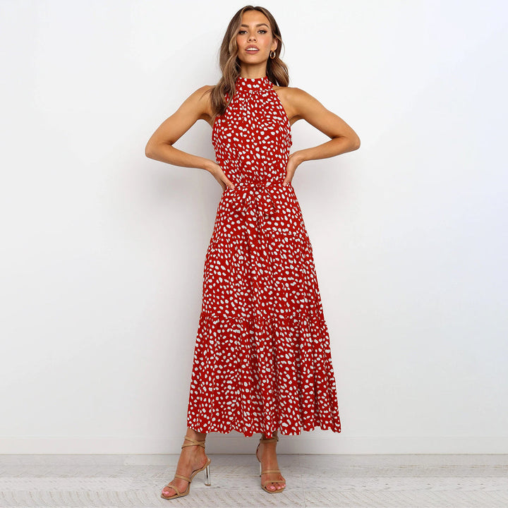 Stylish Long Summer Dress - Lucienne-Red-S-The Livary