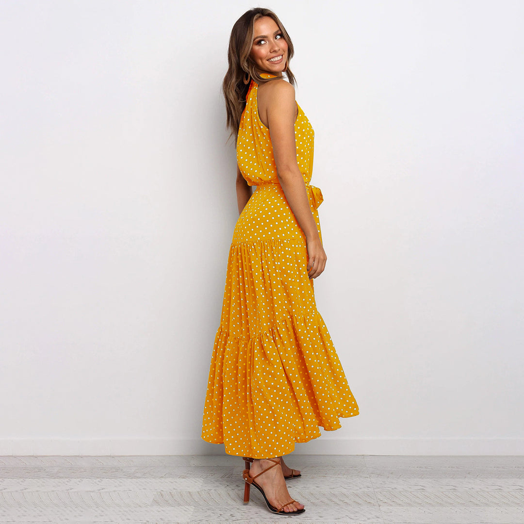 Stylish Long Summer Dress - Lucienne-Yellow-S-The Livary
