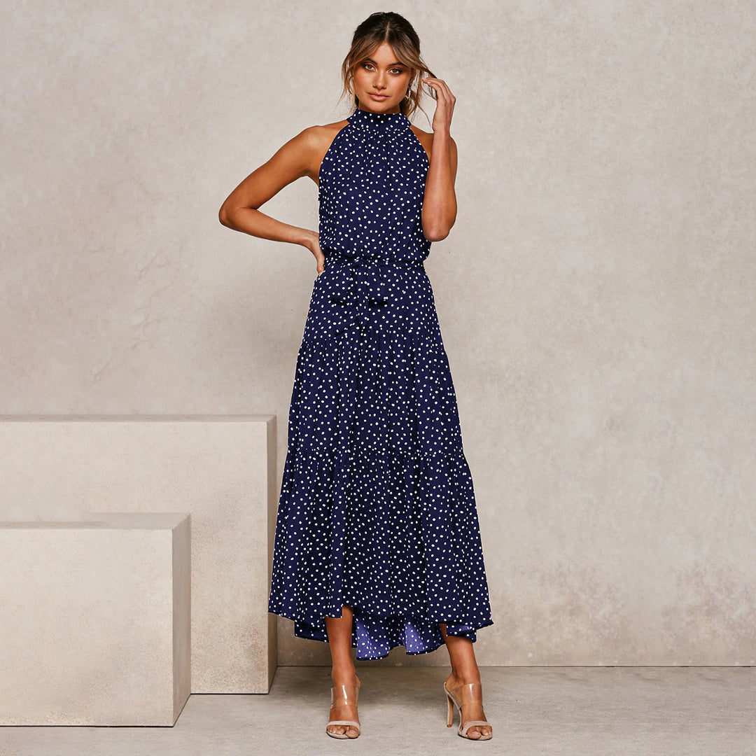 Stylish Long Summer Dress - Lucienne-Dark blue-S-The Livary