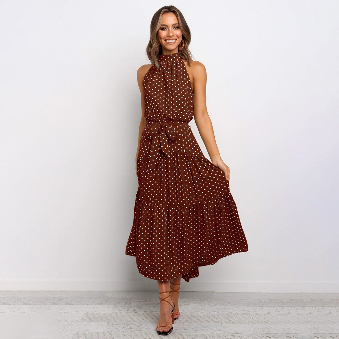 Stylish Long Summer Dress - Lucienne-Brown-S-The Livary