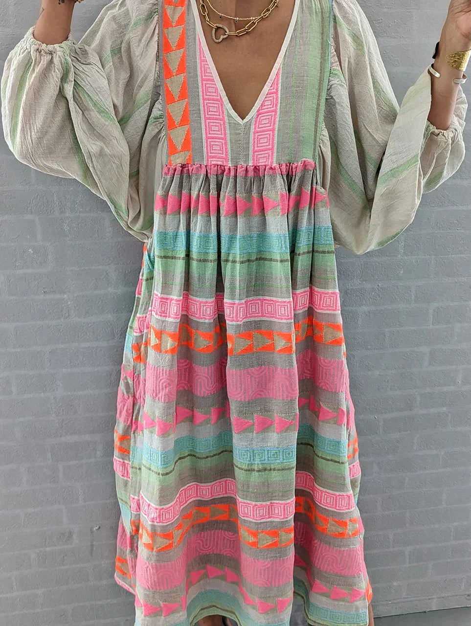 Summer maxi dress with gradient – Solenne-S-The Livary