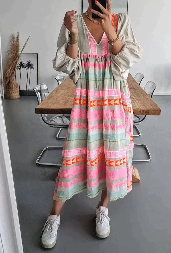 Summer maxi dress with gradient – Solenne-S-The Livary
