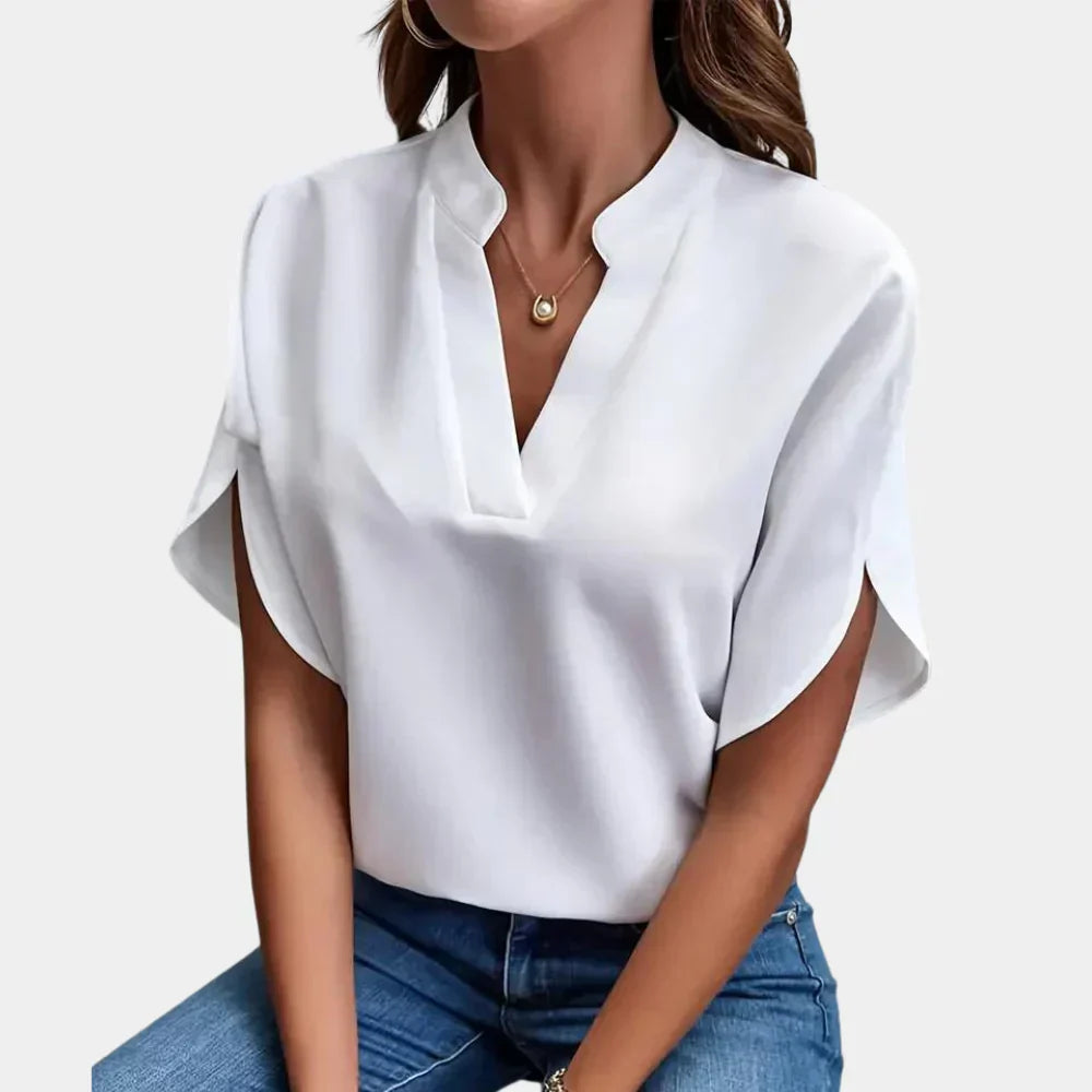 Airy summer blouse for women – Ella-White-S-The Livary