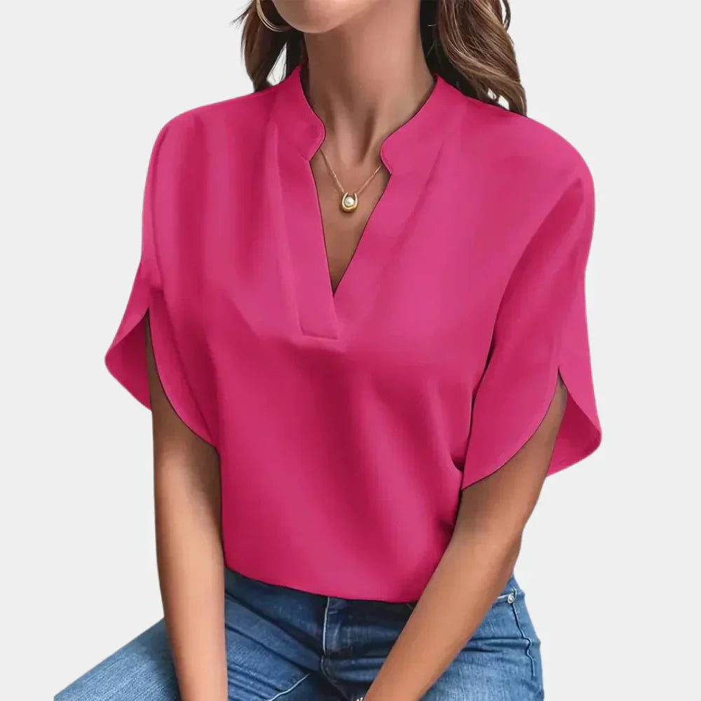 Airy summer blouse for women – Ella-Pink-S-The Livary
