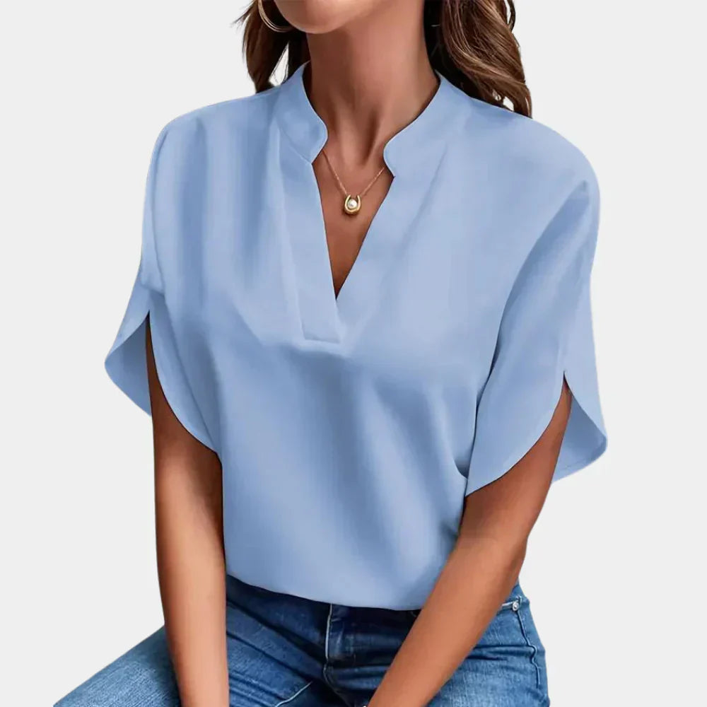 Airy summer blouse for women – Ella-Light blue-S-The Livary