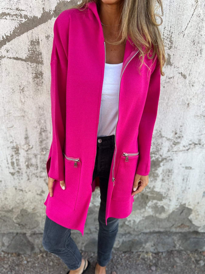 Half-length Hooded Zip-Up Jacket - Isla-Pink-S-The Livary