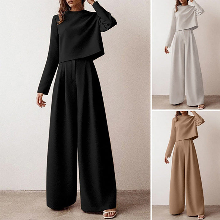 Trendy Two-Piece Palazzo Set - Amara-Black-S-The Livary