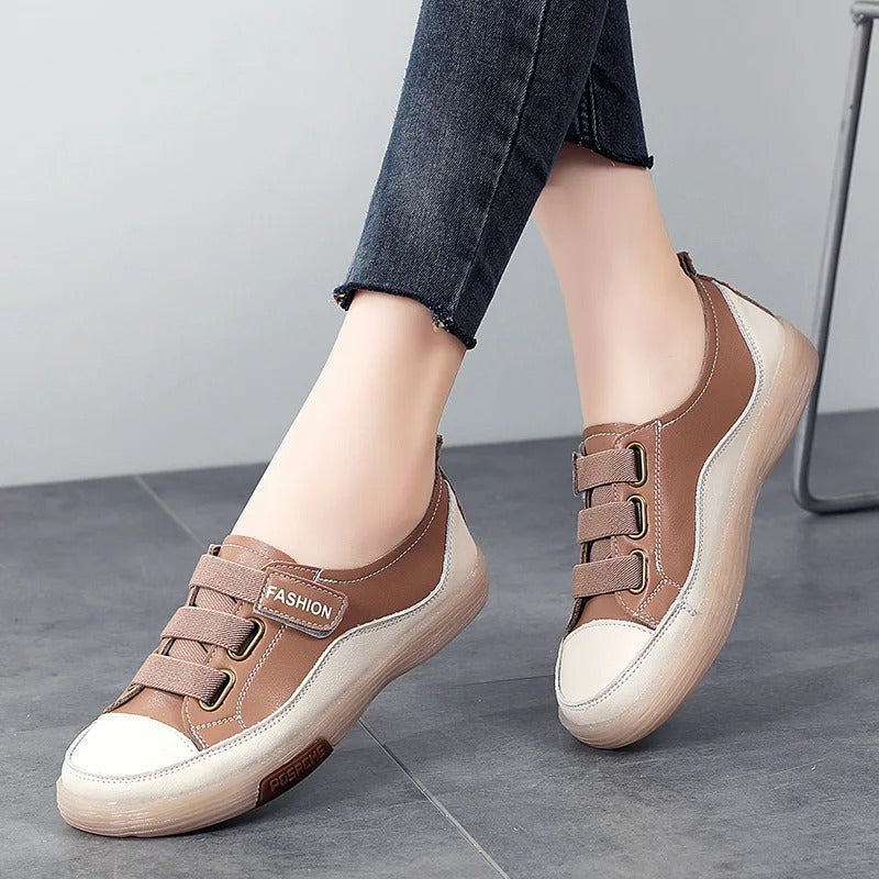 Elegant real leather sneakers for women – Beatrice-Brown-3-The Livary
