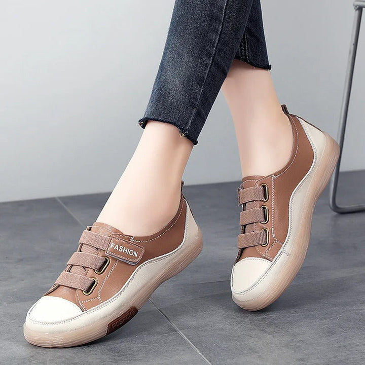 Elegant real leather sneakers for women – Beatrice-Brown-3-The Livary