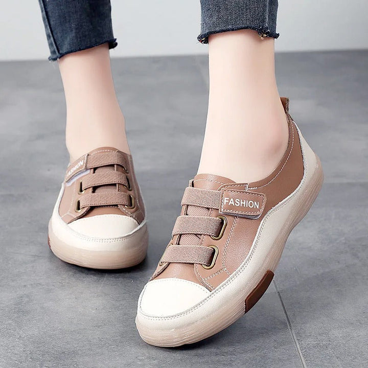 Elegant real leather sneakers for women – Beatrice-Black-3-The Livary