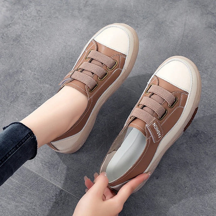 Elegant real leather sneakers for women – Beatrice-Black-3-The Livary