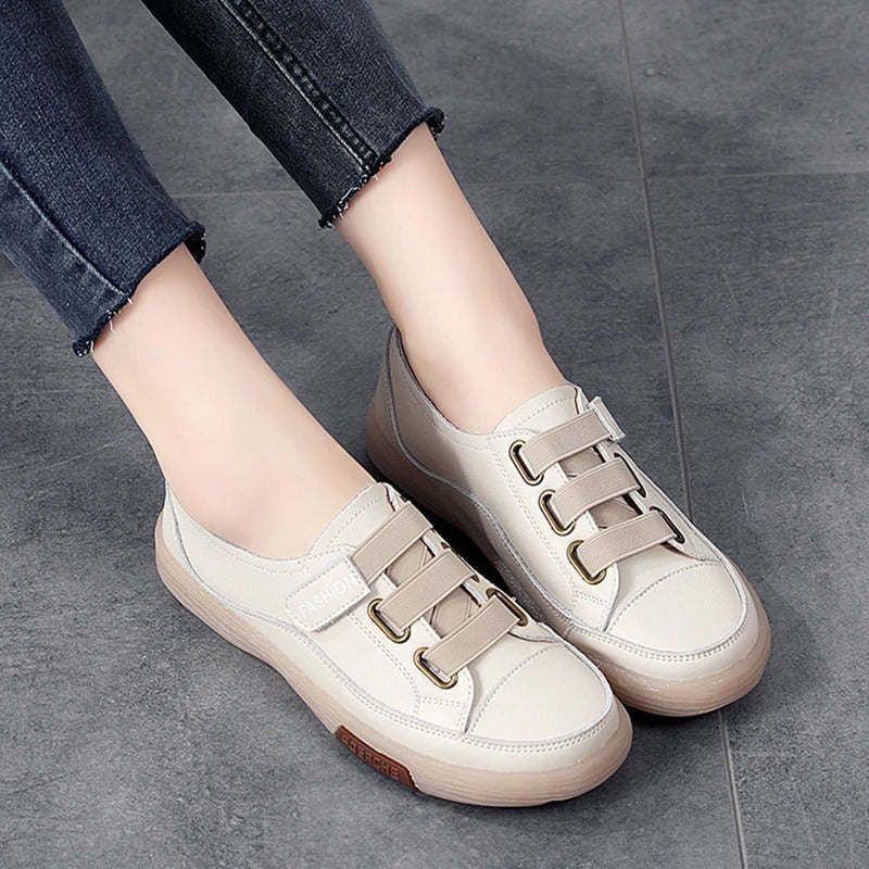 Elegant real leather sneakers for women – Beatrice-Black-3-The Livary
