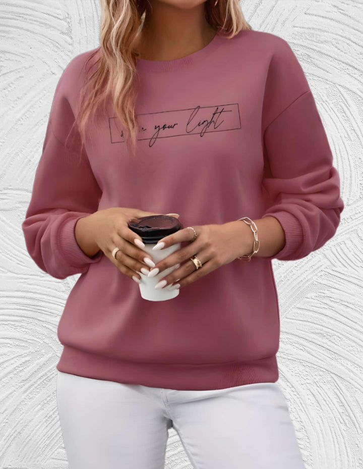 Oversized Women's Sweater with Round Neck - Luna