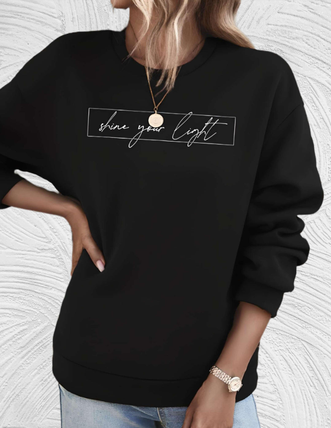 Oversized Women's Sweater with Round Neck - Luna