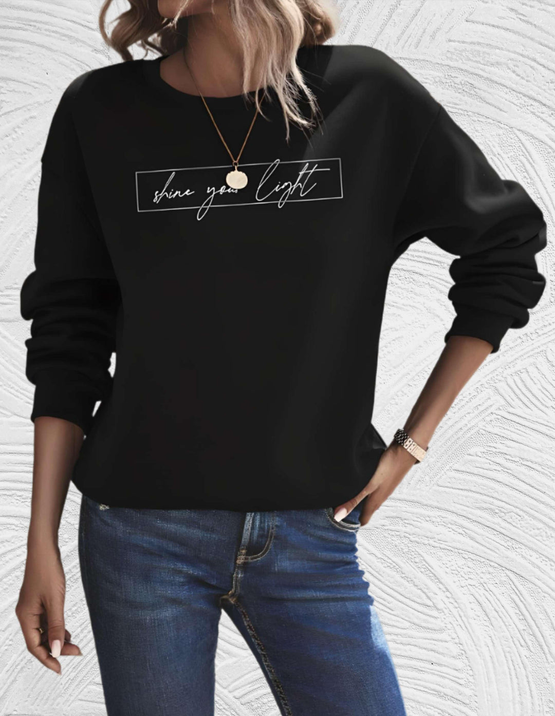 Oversized Women's Sweater with Round Neck - Luna