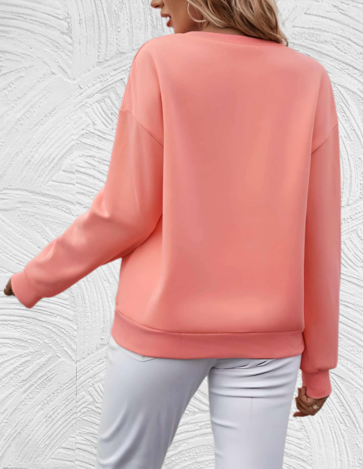 Oversized Women's Sweater with Round Neck - Luna