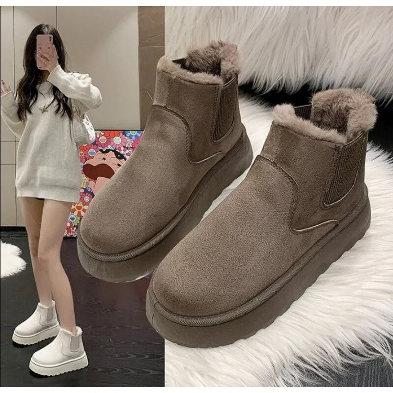 Warm and Comfortable Winter Boots for Women - FrostFlair-Brown-2.5-The Livary