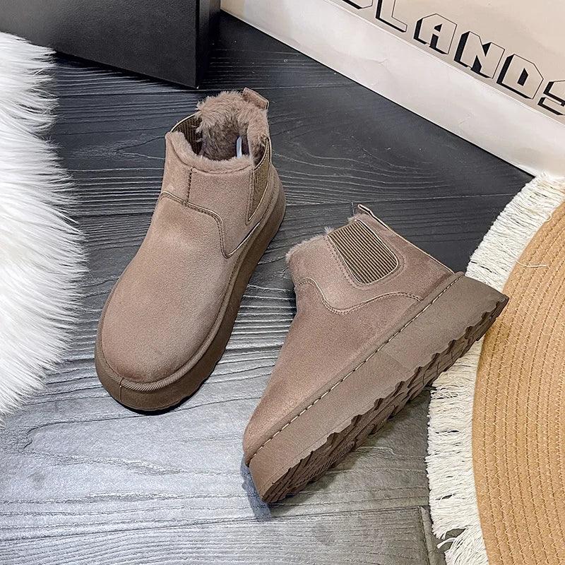 Warm and Comfortable Winter Boots for Women - FrostFlair-Brown-2.5-The Livary