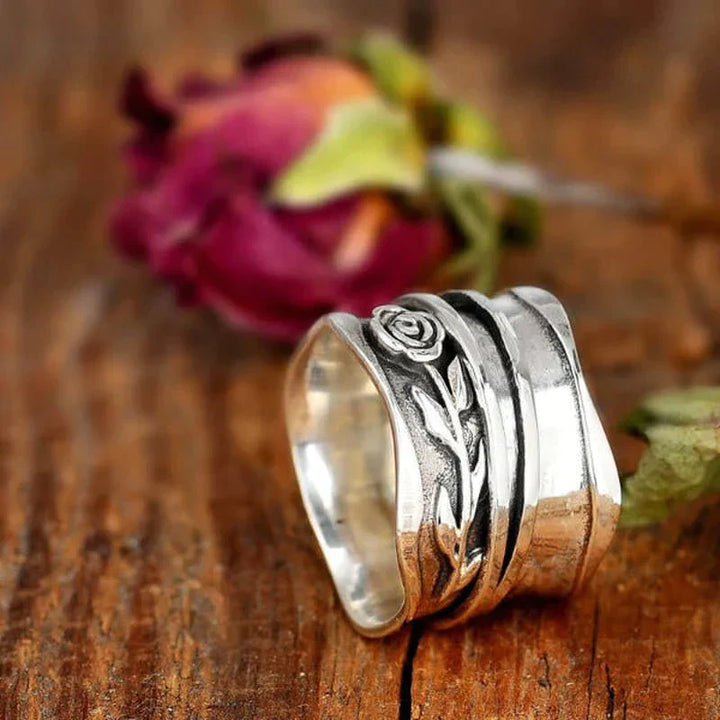Handmade Silver Flower Ring - Lilac-6-The Livary