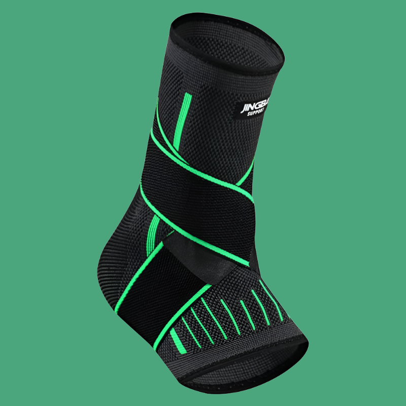 Supportive Compression Ankle Brace - FlexiFit-Green-M (1-4)-The Livary