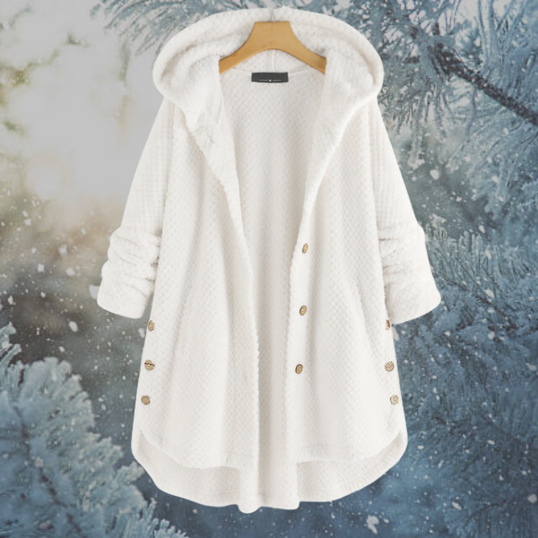 Ladies Winter Fleece Jacket with Hood - Nova-White-S-The Livary