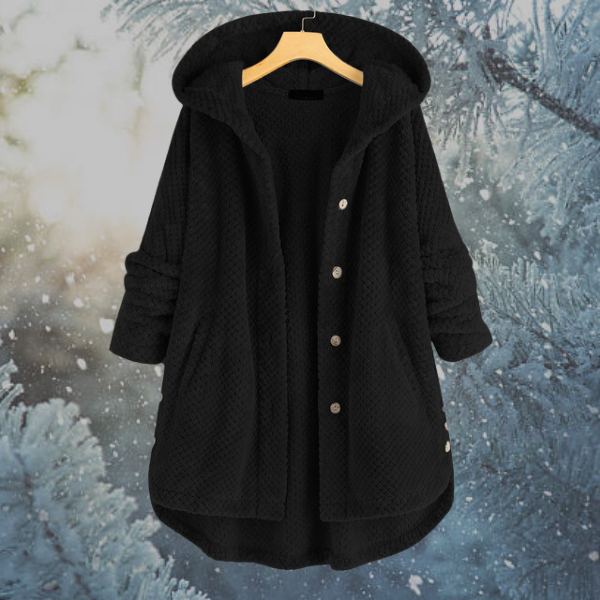 Ladies Winter Fleece Jacket with Hood - Nova-Black-S-The Livary