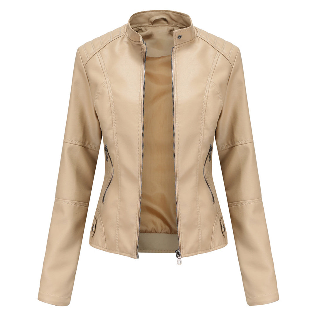 Stylish Leather Ladies' Jacket - Romy-Apricot-XS-The Livary