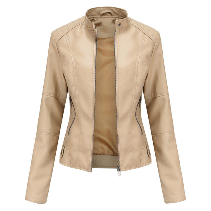 Stylish Leather Ladies' Jacket - Romy-Apricot-XS-The Livary