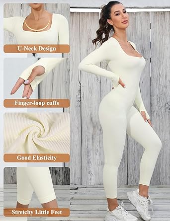 Ladies Shapewear Jumpsuit with Long Sleeves - SleekFit-Black-S-The Livary
