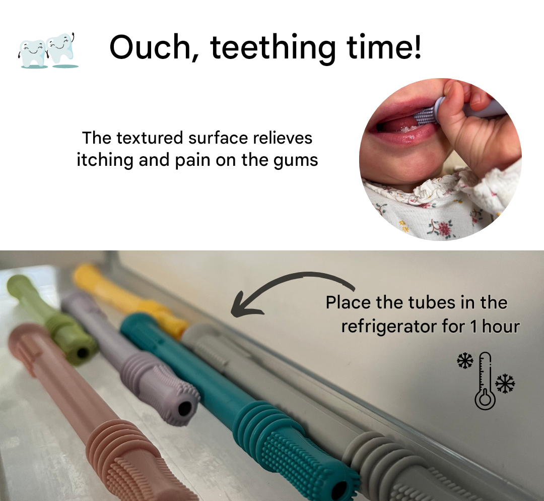 Soothing Teething Tube for First Teeth - ChewyCalm-Pink-The Livary