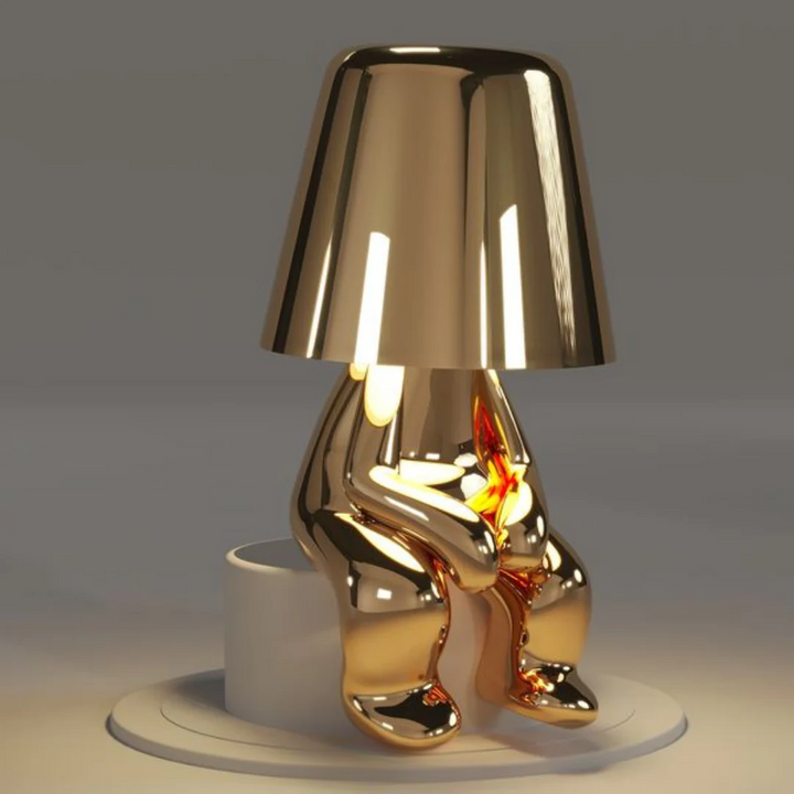 Playful Dimmable Table Lamp - LumoPals-Gold-Waiting-The Livary