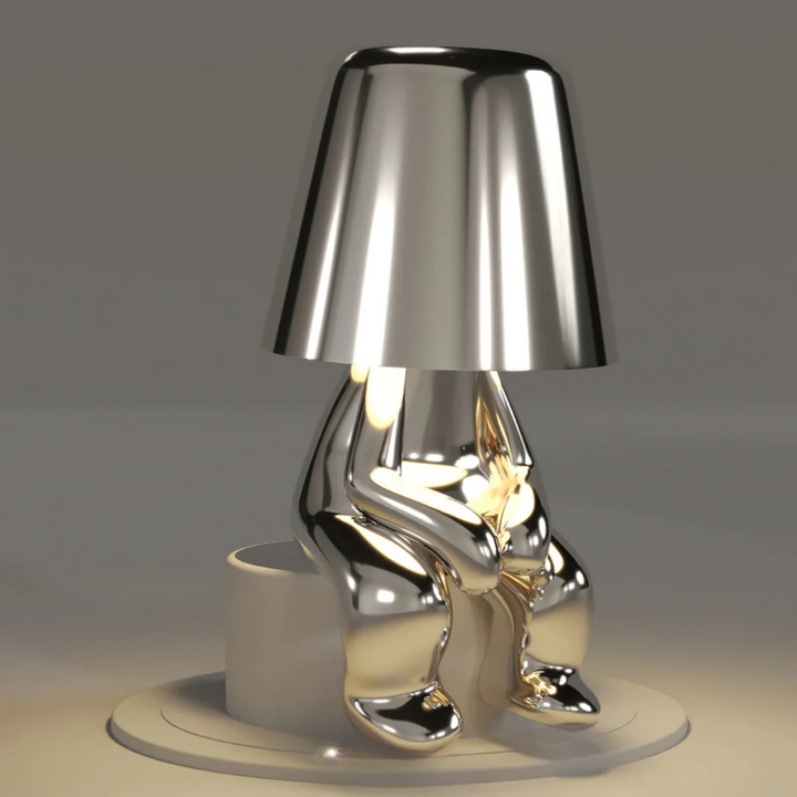 Playful Dimmable Table Lamp - LumoPals-Silver-Waiting-The Livary